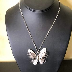Necklace 18" Silver Butterfly